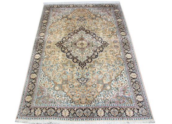 Jedwabny dywan - Kashmir Silk - 290 x 185 cm - niebieski