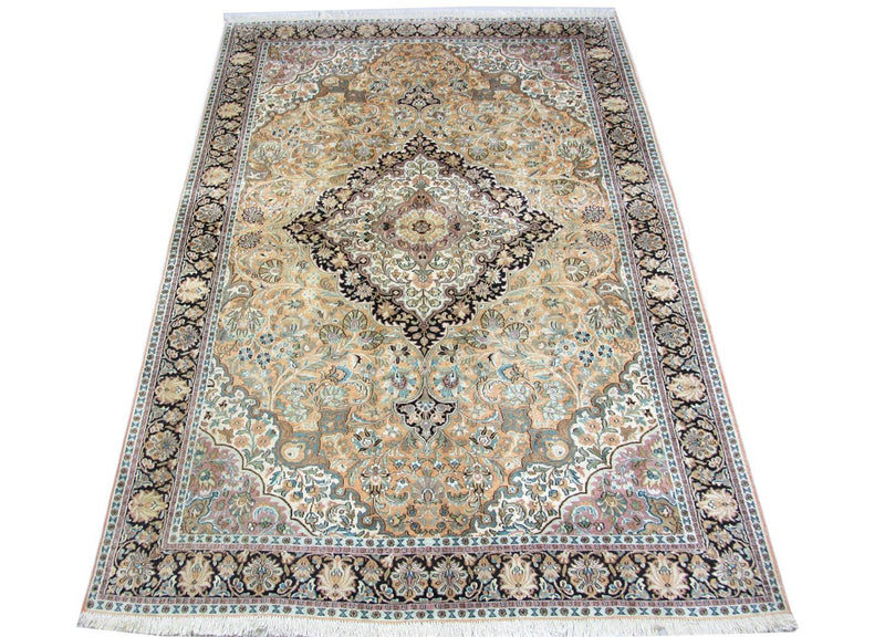 Jedwabny dywan - Kashmir Silk - 290 x 185 cm - niebieski