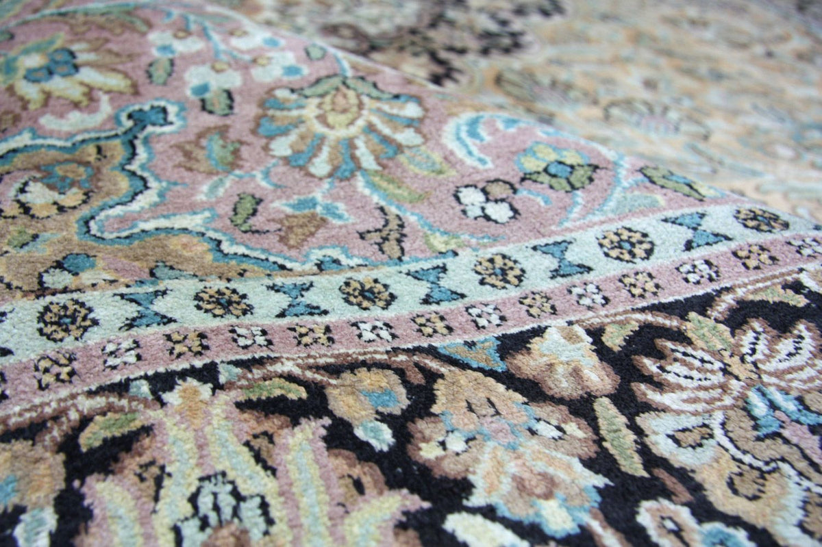 Jedwabny dywan - Kashmir Silk - 290 x 185 cm - niebieski