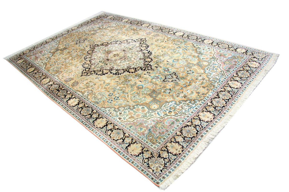 Jedwabny dywan - Kashmir Silk - 290 x 185 cm - niebieski