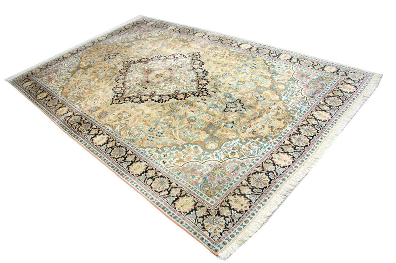 Jedwabny dywan - Kashmir Silk - 290 x 185 cm - niebieski