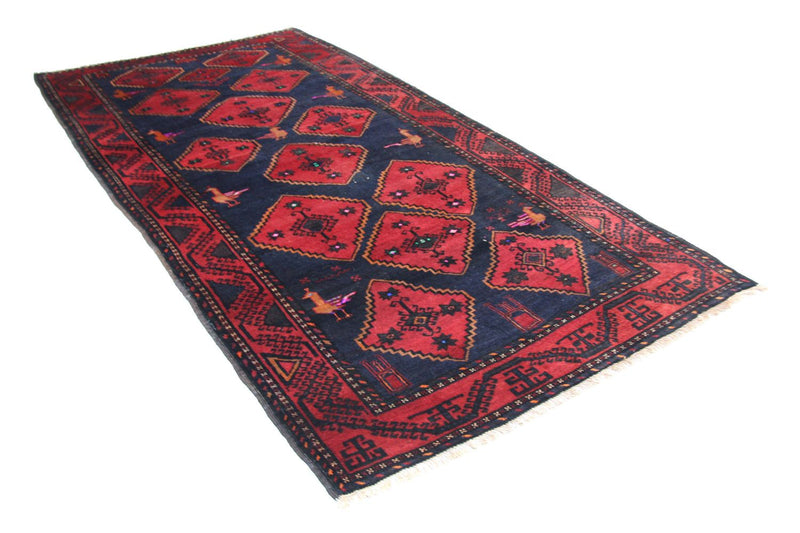 Dywan beludżycki - 296 x 150 cm - niebieski