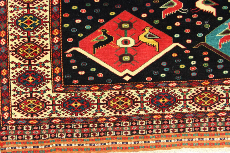 Dywan turkmeński kwadratowy  - 158 x 132 cm - niebieski