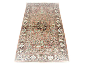 Jedwabny dywan - Kashmir Silk - 164 x 91 cm - brązowy
