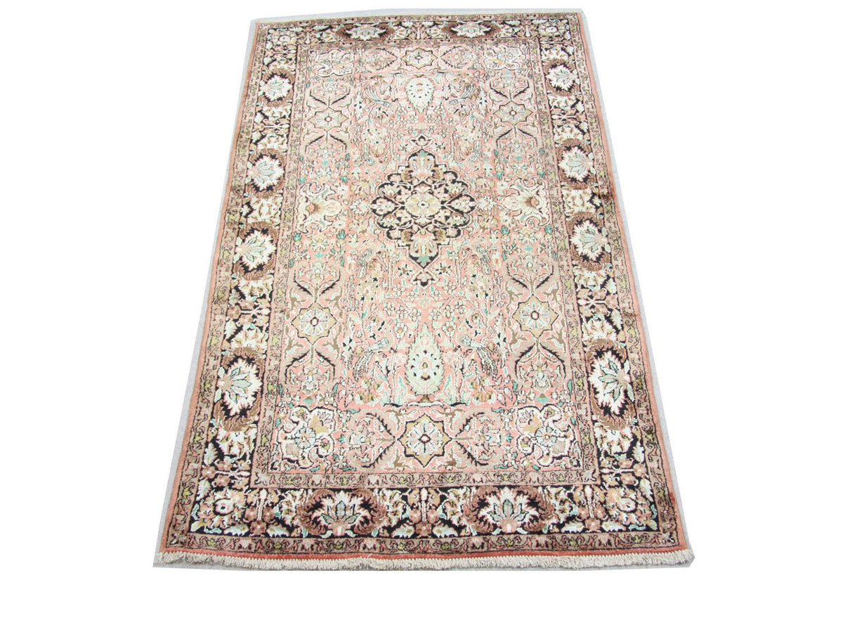Jedwabny dywan - Kashmir Silk - 164 x 91 cm - brązowy