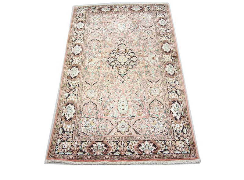 Jedwabny dywan - Kashmir Silk - 164 x 91 cm - brązowy