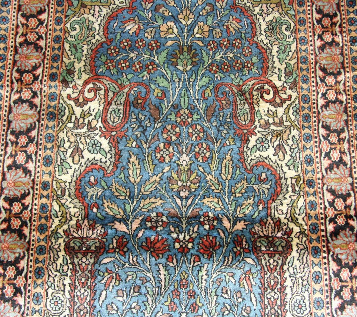 Jedwabny dywan - Kashmir Silk - 156 x 90 cm - niebieski