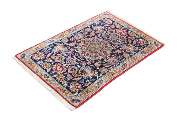 Dywan perski - Isfahan - Premium - 91 x 67 cm - niebieski