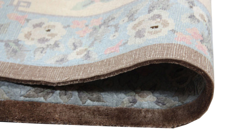 Dywan z jedwabiu - jedwab chiński - 136 x 70 cm - niebieski