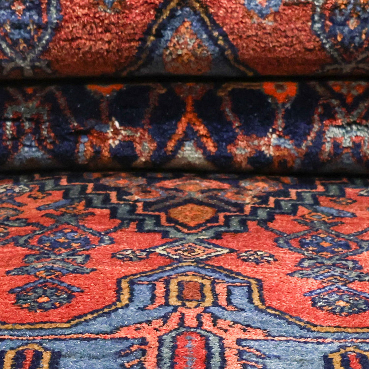 Dywan perski - Bijar - 257 x 143 cm - ciemna czerwień