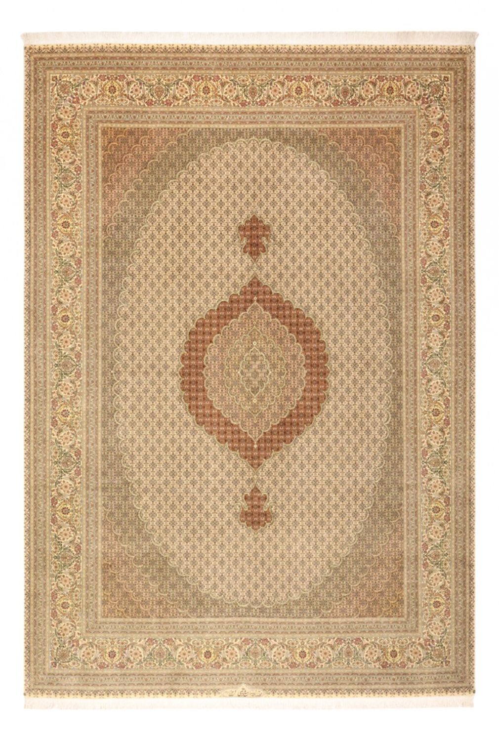 Dywan perski - Tabriz - Królewski - Royal - 357 x 248 cm - jasny beż