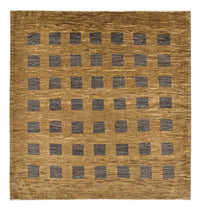 Dywan Gabbeh - Loribaft Perski kwadratowy  - 200 x 194 cm - ciemny beż