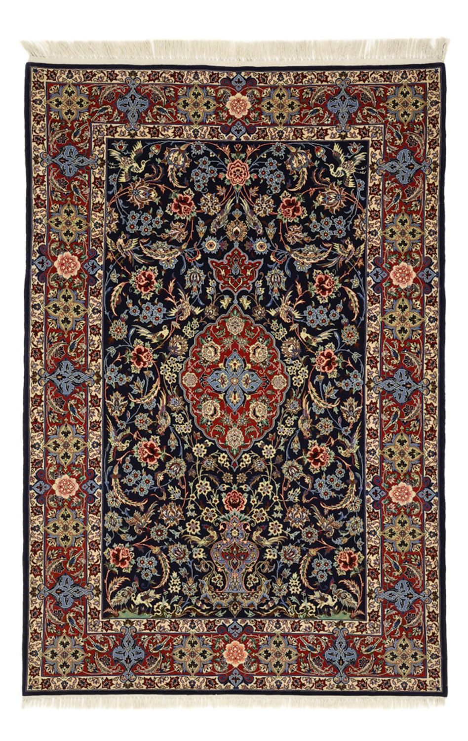 Orientalny dywan - Isfahan - Naszyjnik z jedwabiu - 166 x 114 cm - ciemnoniebieski