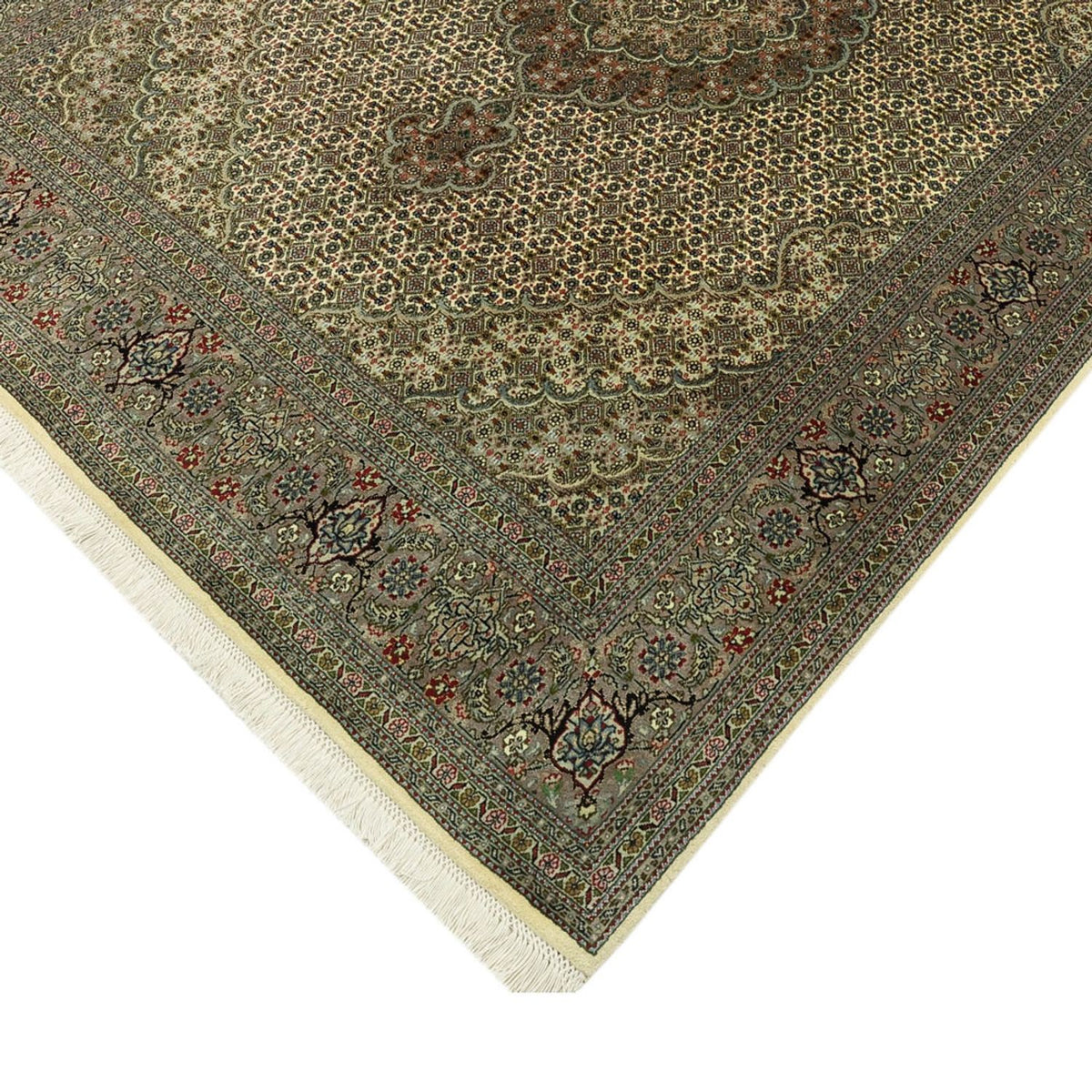 Dywan perski - Tabriz - Królewski - Royal - 204 x 153 cm - srebrny