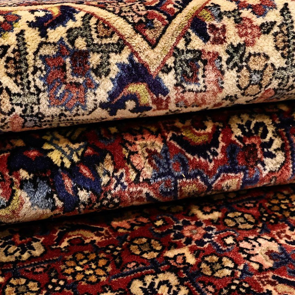 Dywan perski - Bijar - 216 x 144 cm - ciemna czerwień