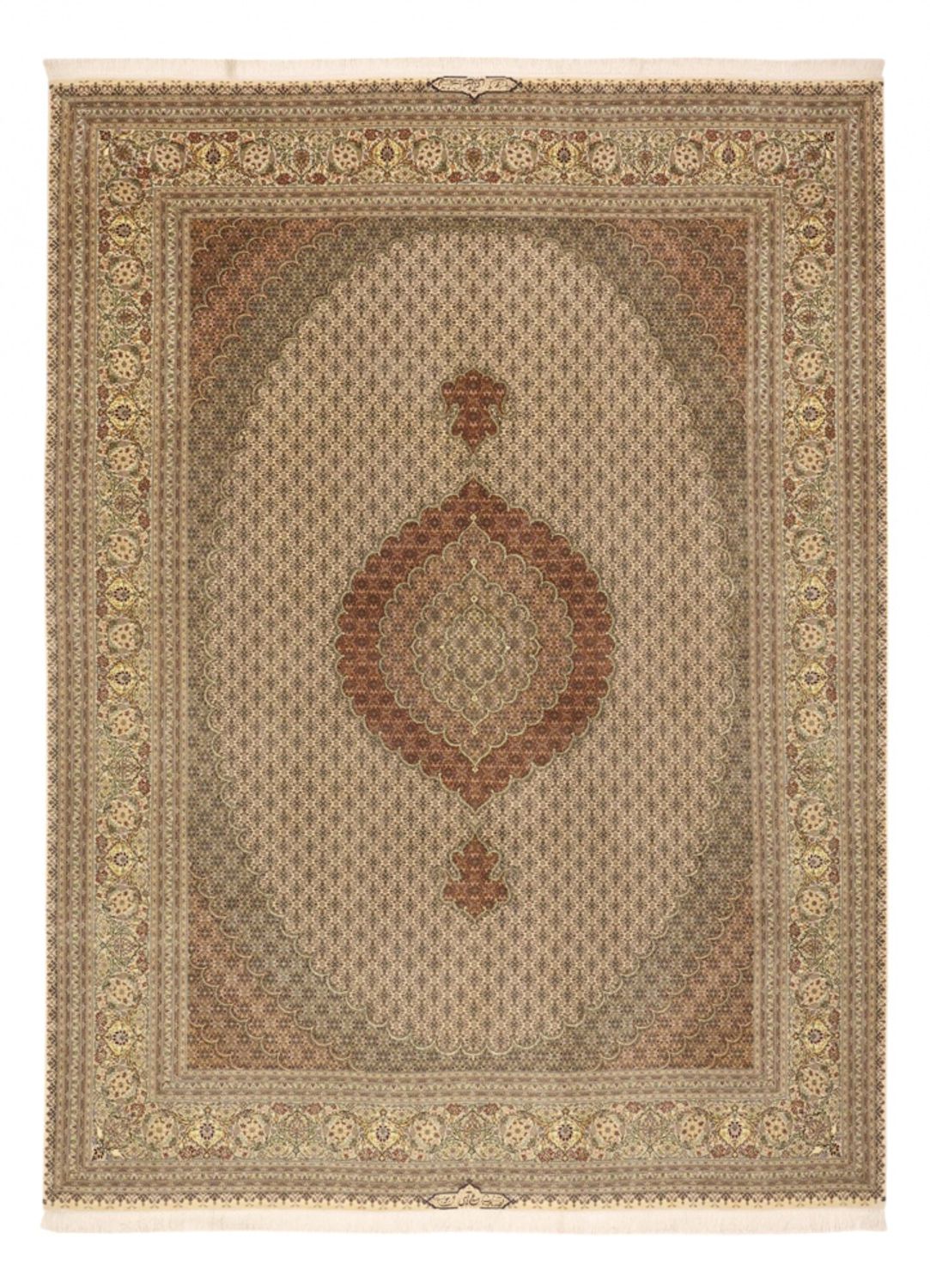 Dywan perski - Tabriz - Królewski - Royal - 336 x 252 cm - taupe