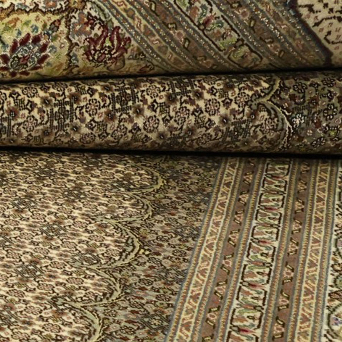 Dywan perski - Tabriz - Królewski - Royal - 336 x 252 cm - taupe