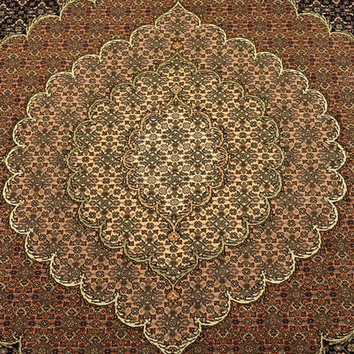 Dywan perski - Tabriz - Królewski - Royal - 354 x 248 cm - ciemnobrązowy