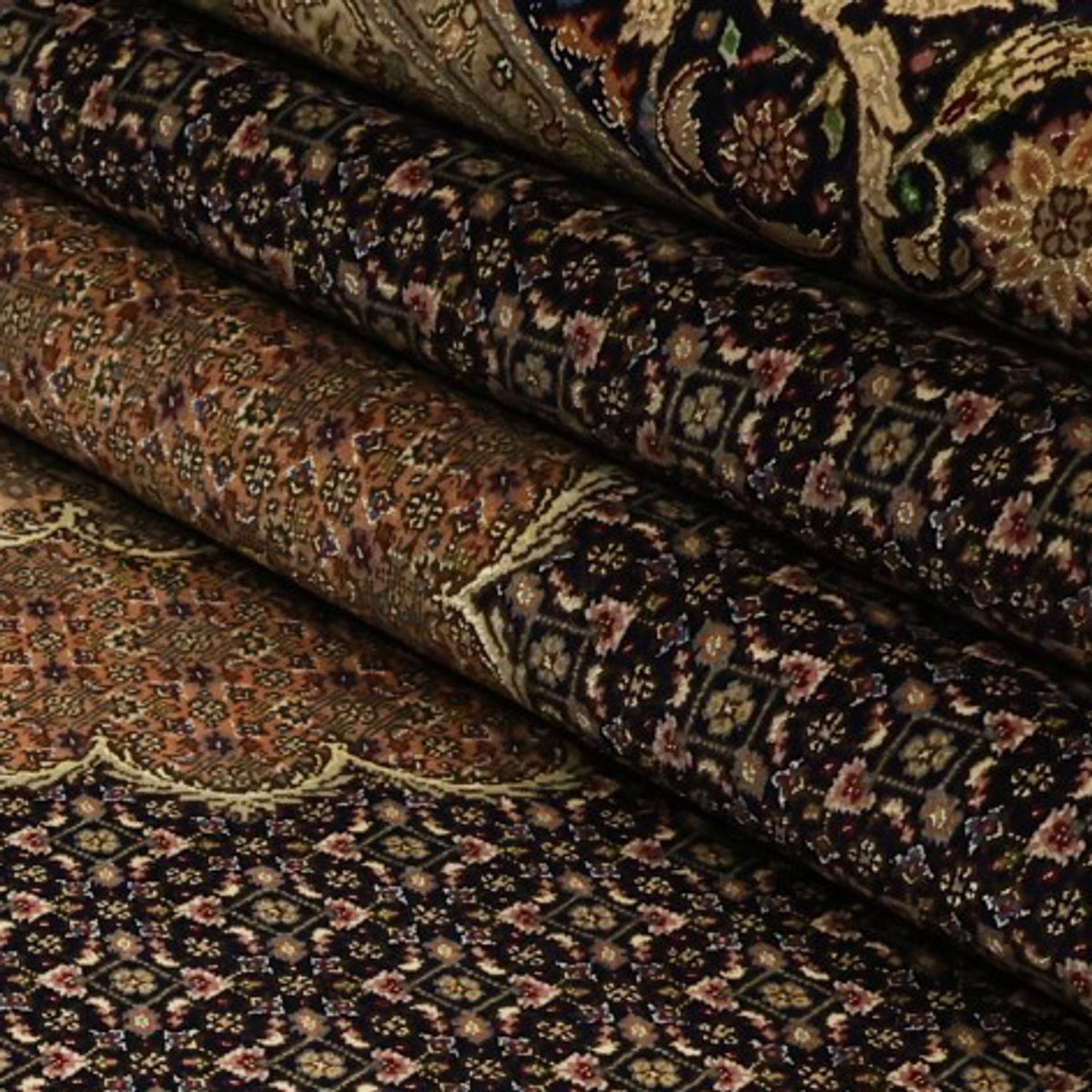 Dywan perski - Tabriz - Królewski - Royal - 354 x 248 cm - ciemnobrązowy