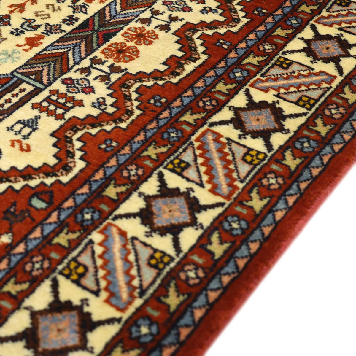 Perski dywan - Nomadyczny - 140 x 103 cm - kremowy