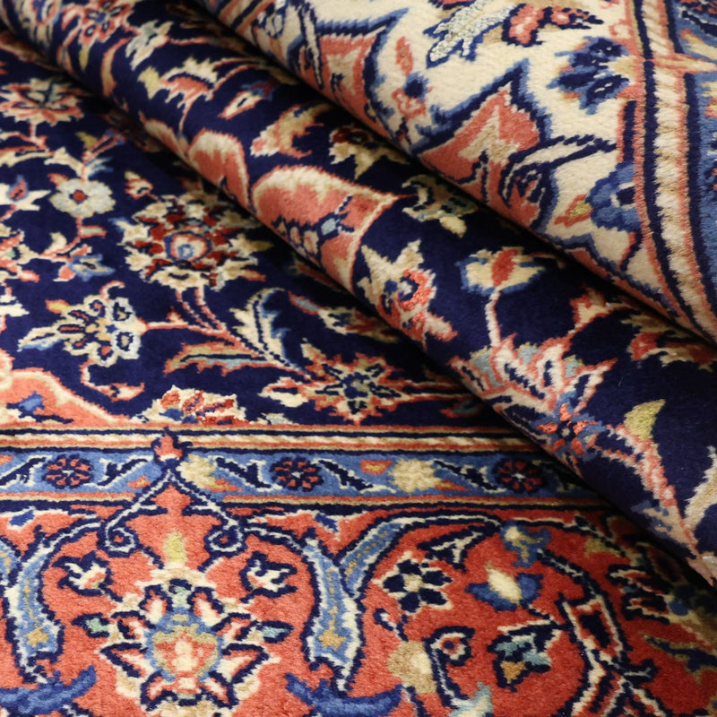 Dywan perski - Keshan - 169 x 114 cm - ciemnoniebieski