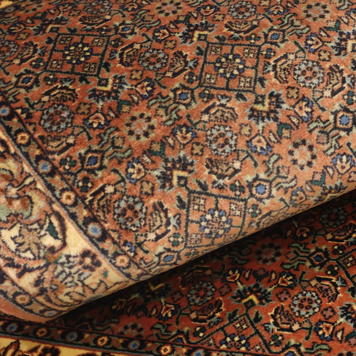 Dywan perski - Bijar - 144 x 71 cm - ciemny beż