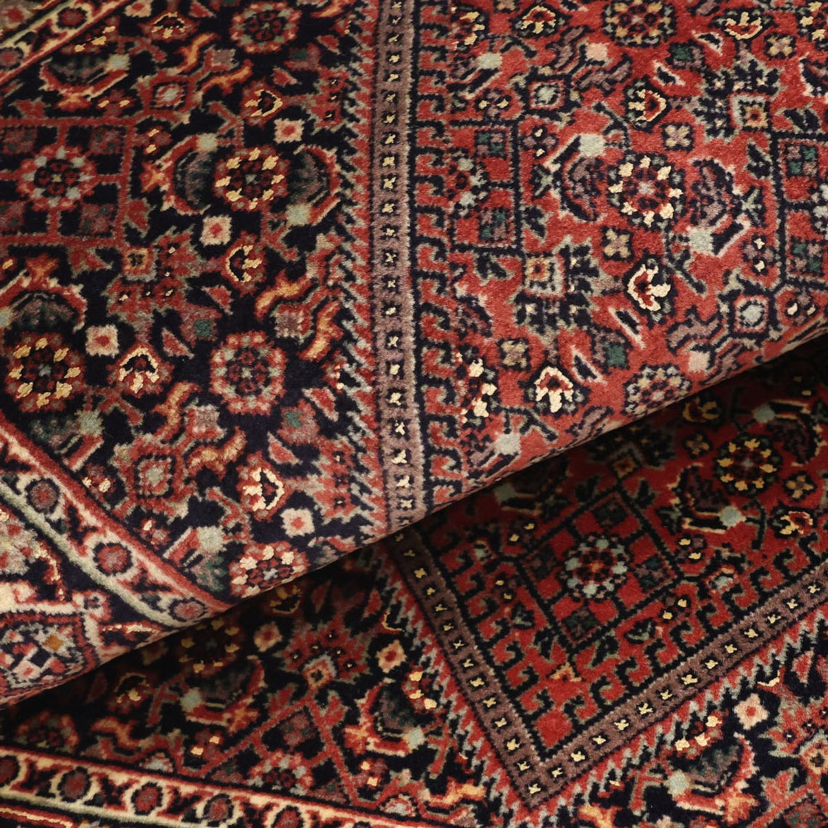 Dywan perski - Bijar - 136 x 70 cm - ciemna czerwień