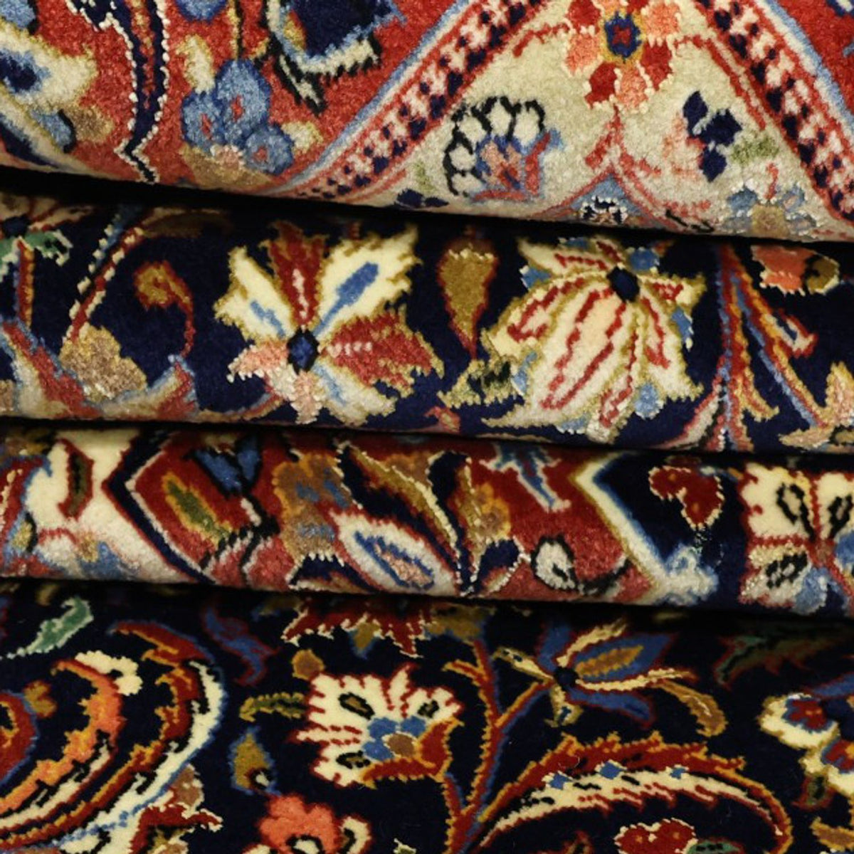 Dywan perski - Keshan - 203 x 132 cm - ciemnoniebieski