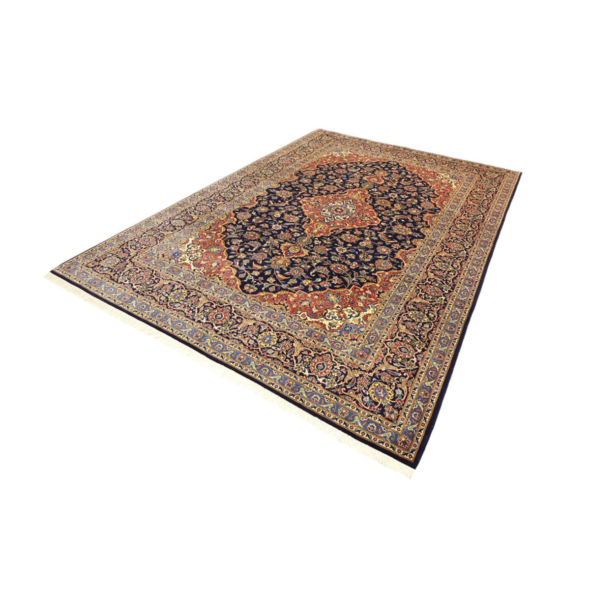 Dywan perski - Keshan - 321 x 221 cm - ciemnoniebieski