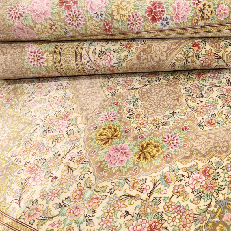 Dywan perski - Ghom - Royal - 165 x 101 cm - jasny beż