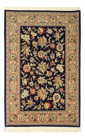 Dywan perski - Isfahan - Premium - 151 x 101 cm - ciemnoniebieski