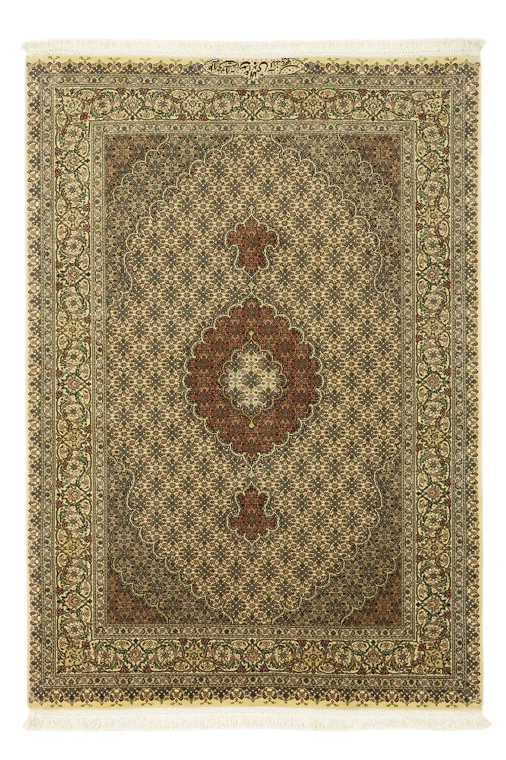 Dywan perski - Tabriz - Królewski - 152 x 103 cm - oliwkowa zieleń