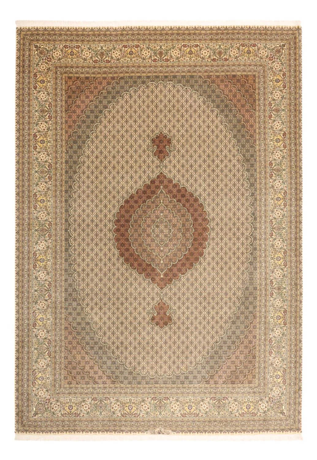 Dywan perski - Tabriz - Królewski - Royal - 348 x 248 cm - jasny beż