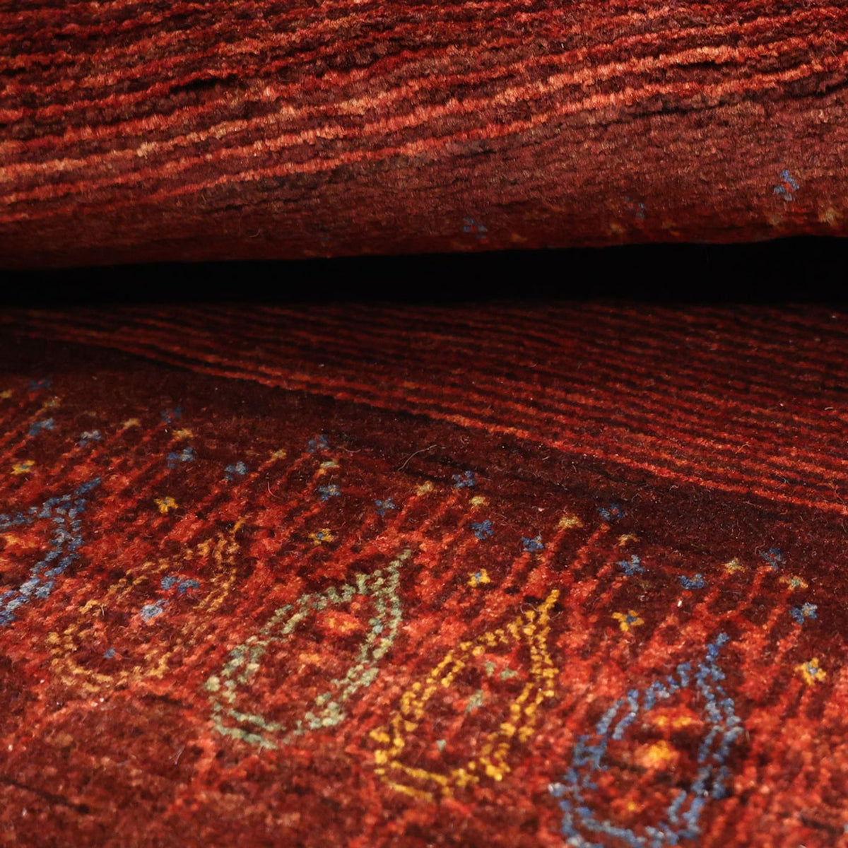 Dywan Gabbeh - Kashkuli perski - 131 x 82 cm - ciemna czerwień