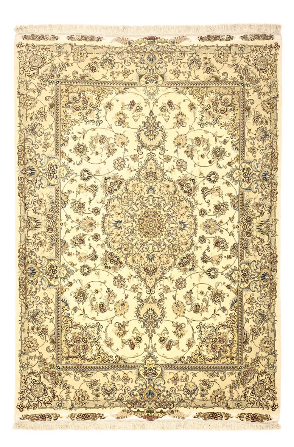 Dywan perski - Tabriz - Premium - Naszyjnik z jedwabiu - 206 x 145 cm - beżowy