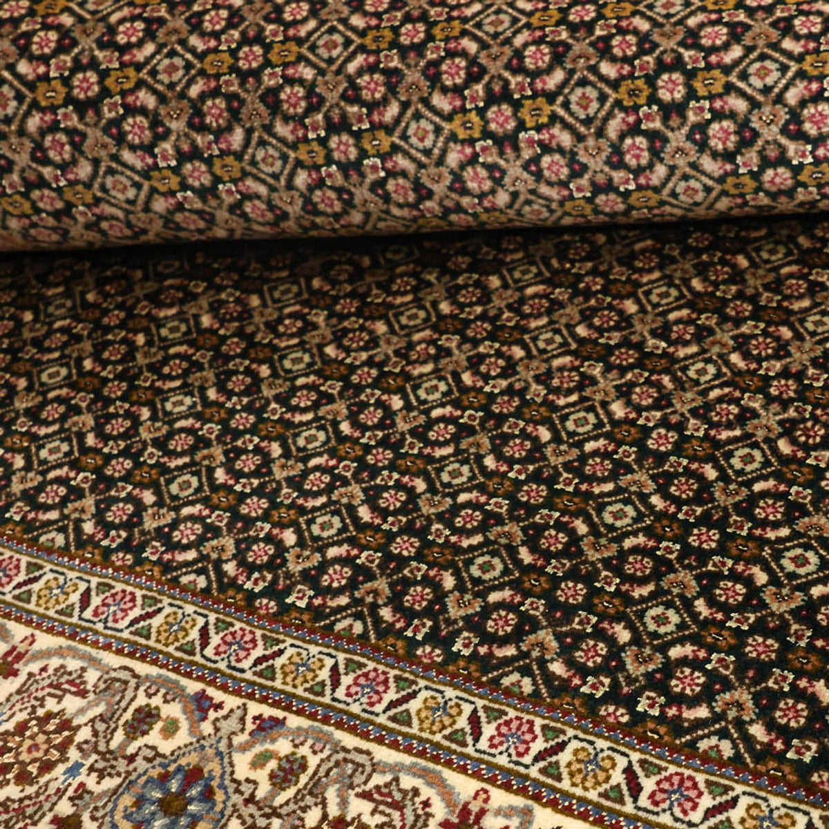 Dywan perski - Tabriz - Królewski - 144 x 106 cm - oliwkowa zieleń