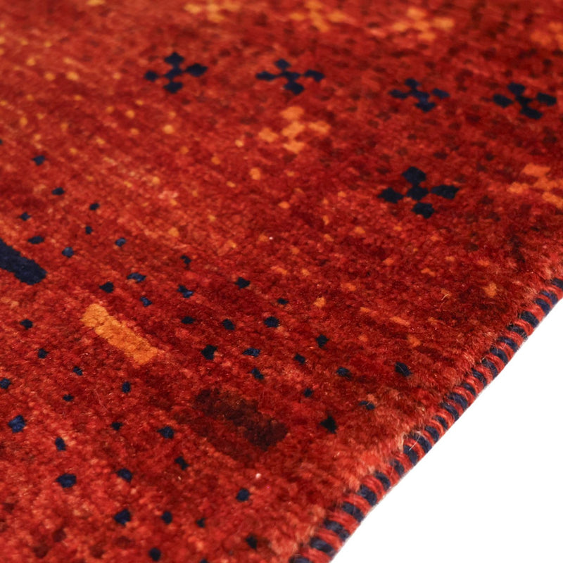 Dywan Gabbeh - Kashkuli perski kwadratowy  - 111 x 101 cm - ciemna czerwień