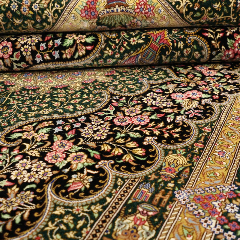 Dywan perski - Ghom - Royal - 156 x 99 cm - ciemny beż