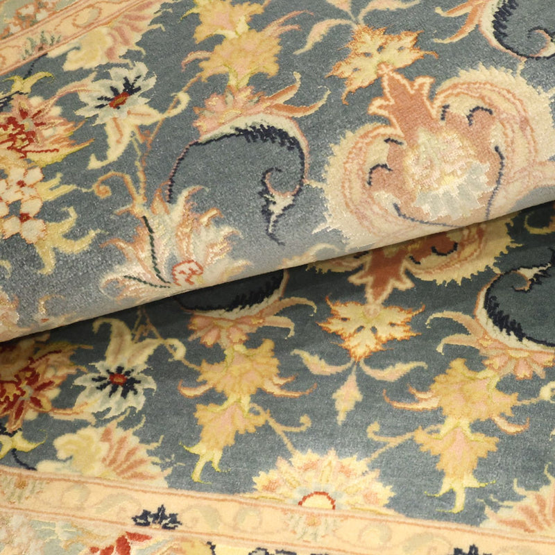 Dywan perski - Tabriz - Królewski - 118 x 81 cm - jasnoniebieski