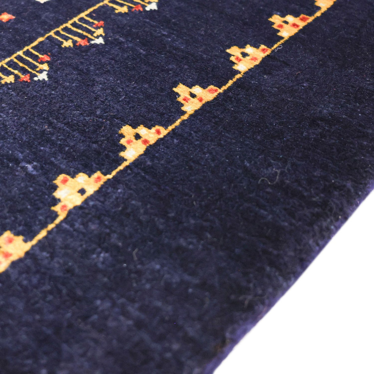 Dywan Gabbeh - Kashkuli perski - 119 x 81 cm - ciemnoniebieski