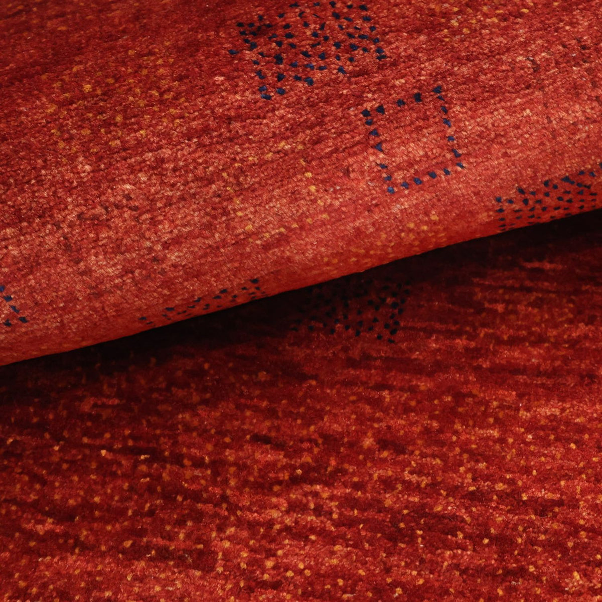 Dywan Gabbeh - Kashkuli perski kwadratowy  - 112 x 101 cm - ciemna czerwień