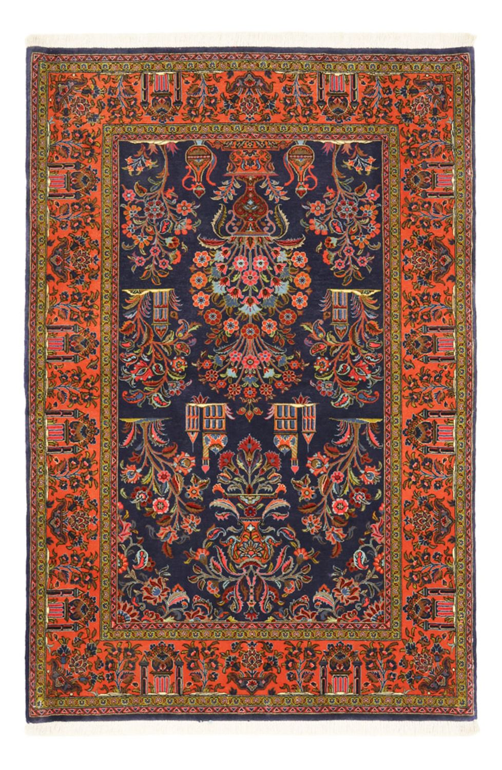 Dywan perski - Klasyczny - 161 x 110 cm - ciemnoniebieski