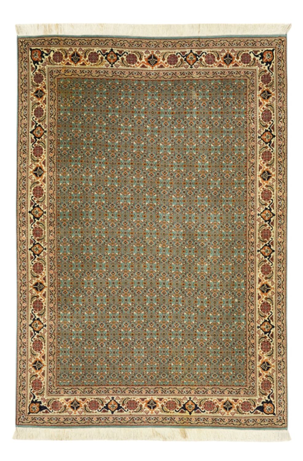 Dywan perski - Tabriz - Królewski - Royal - 145 x 101 cm - oliwkowa zieleń