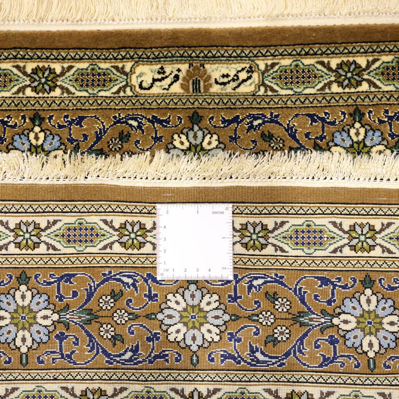 Perski dywan - Ghom - Królewski - 154 x 102 cm - oliwkowa zieleń