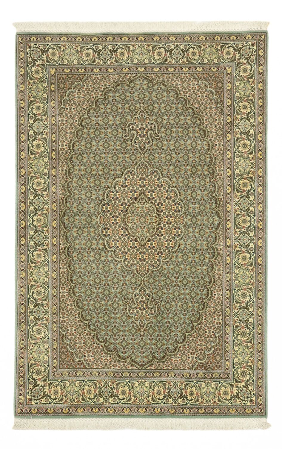 Dywan perski - Tabriz - Królewski - 153 x 101 cm - oliwkowa zieleń