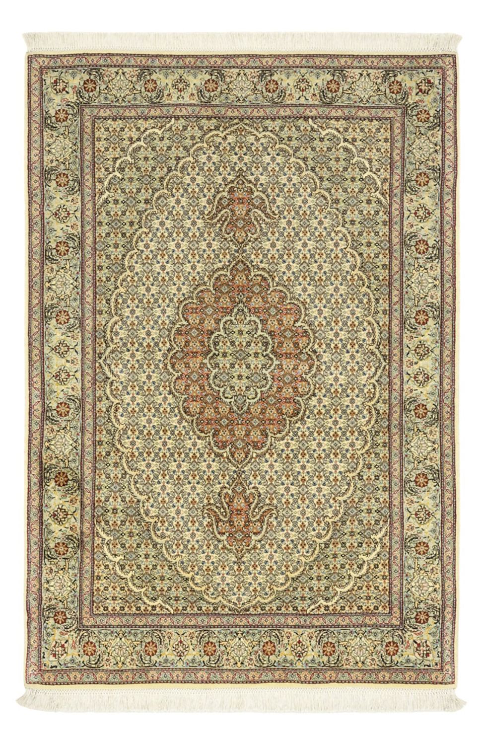 Dywan perski - Tabriz - Królewski - 150 x 102 cm - oliwkowa zieleń