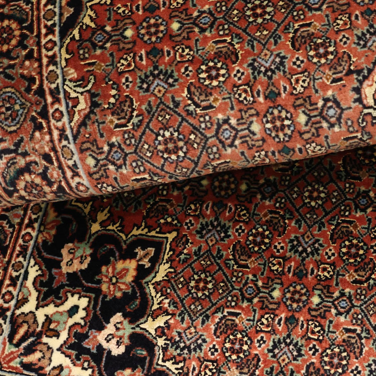 Dywan perski - Bijar - 131 x 72 cm - ciemna czerwień