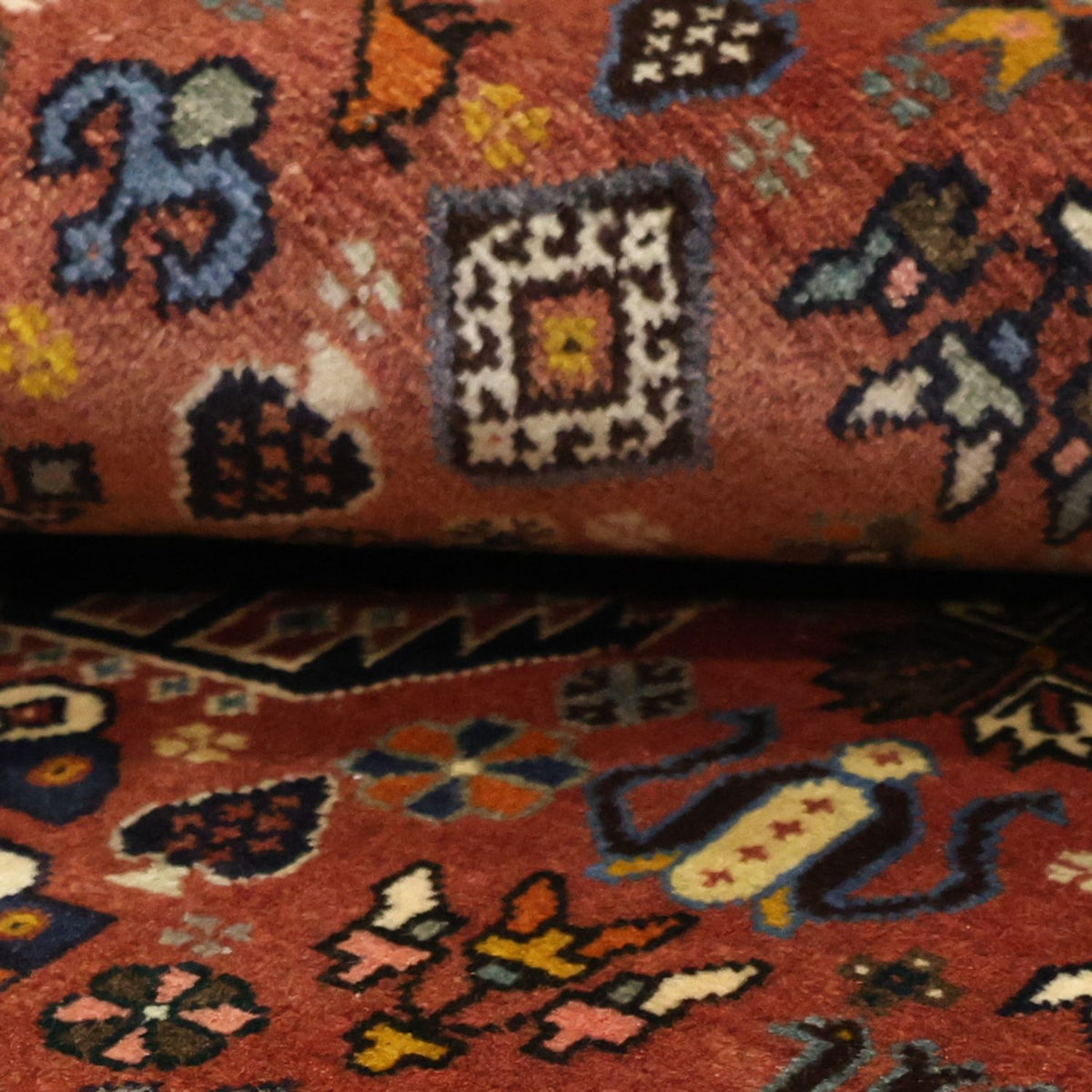 Dywan Gabbeh - Kashkuli perski - 150 x 105 cm - ciemna czerwień