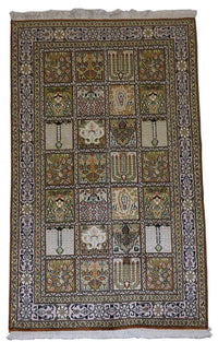 Jedwabny dywan - Kashmir Silk - 152 x 90 cm - brązowy
