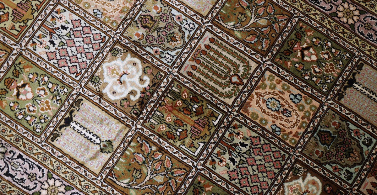 Jedwabny dywan - Kashmir Silk - 152 x 90 cm - brązowy